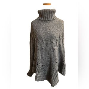 WOOL & MOHAIR IPERICO Italian Made Women’s One Size Blue Sleeves Poncho Cape OS